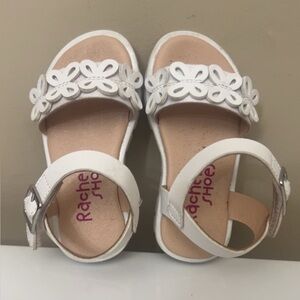 Rachel Shoes White Floral Kids Sandals